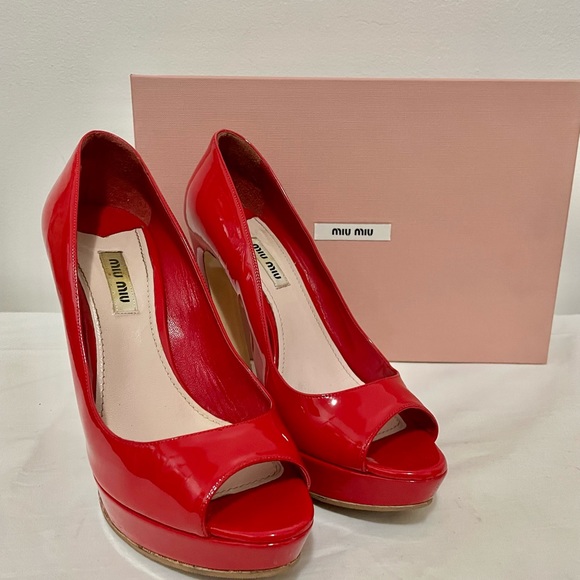 Miu Miu red patent leather platform - Picture 2 of 6